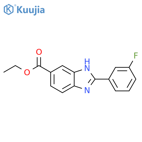 2-(3-Fluoro-phenyl)-3H-benzoimidazole-5-carboxylic acid ethyl ester structure