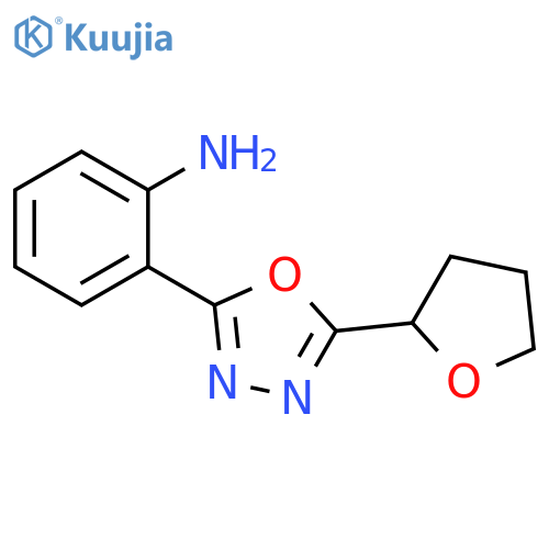 2-[5-(Tetrahydro-furan-2-yl)-[1,3,4]oxadiazol-2-yl]-phenylamine structure