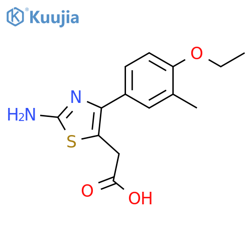 [2-Amino-4-(4-ethoxy-3-methyl-phenyl)-thiazol-5-yl]-acetic acid structure