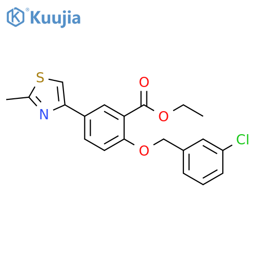 2-(3-Chloro-benzyloxy)-5-(2-methyl-thiazol-4-yl)-benzoic acid ethyl ester structure