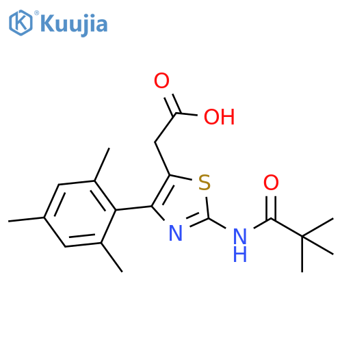 [2-(2,2-Dimethyl-propionylamino)-4-(2,4,6-trimethyl-phenyl)-thiazol-5-yl]-acetic acid structure