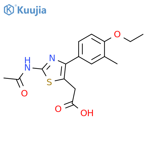 [2-Acetylamino-4-(4-ethoxy-3-methyl-phenyl)-thiazol-5-yl]-acetic acid structure