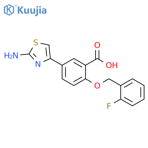 5-(2-Amino-thiazol-4-yl)-2-(2-fluoro-benzyloxy)-benzoic acid structure