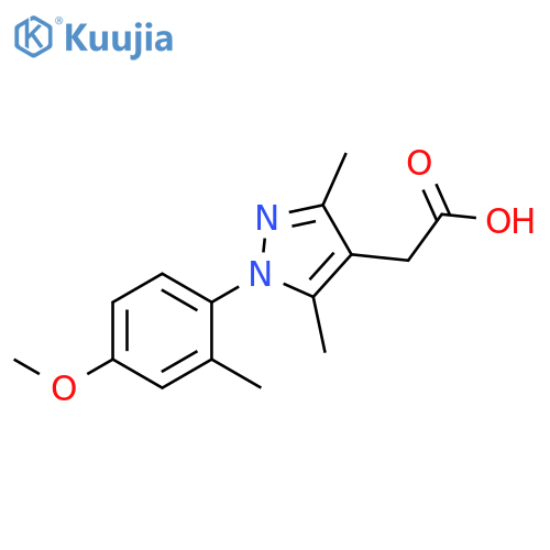 [1-(4-Methoxy-2-methyl-phenyl)-3,5-dimethyl-1H-pyrazol-4-yl]-acetic acid structure
