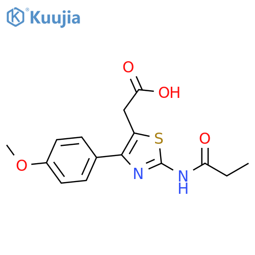 [4-(4-Methoxy-phenyl)-2-propionylamino-thiazol-5-yl]-acetic acid structure