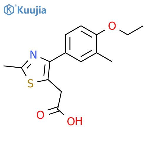 [4-(4-Ethoxy-3-methyl-phenyl)-2-methyl-thiazol-5-yl]-acetic acid structure