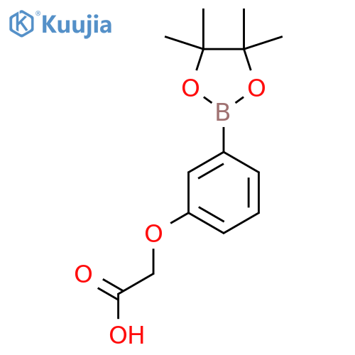 2-3-(4,4,5,5-tetramethyl-1,3,2-dioxaborolan-2-yl)phenoxyacetic acid structure