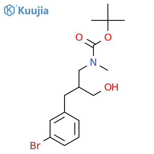 Tert-butyl (2-(3-bromobenzyl)-3-hydroxypropyl)(methyl)carbamate structure