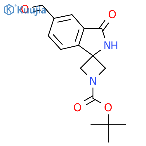 Tert-butyl 5'-formyl-3'-oxospiro[azetidine-3,1'-isoindoline]-1-carboxylate structure