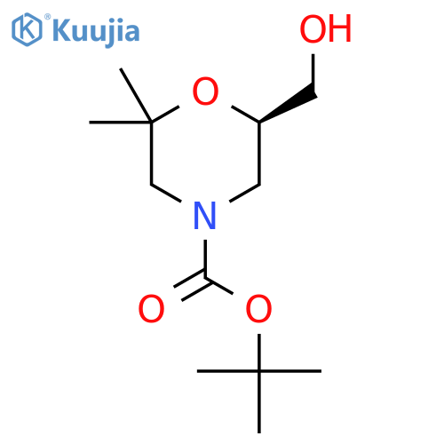 tert-butyl (6R)-6-(hydroxymethyl)-2,2-dimethylmorpholine-4-carboxylate structure