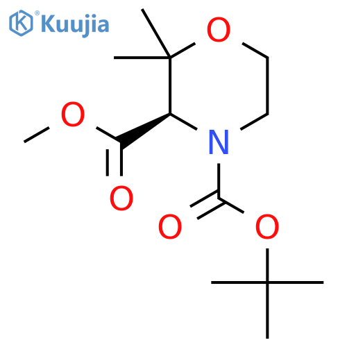 (R)-4-Tert-butyl 3-methyl 2,2-dimethylmorpholine-3,4-dicarboxylate structure
