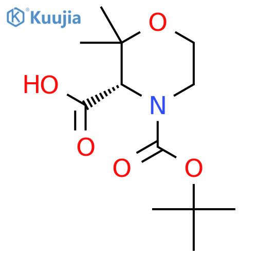 (S)-4-(Tert-butoxycarbonyl)-2,2-dimethylmorpholine-3-carboxylic acid structure