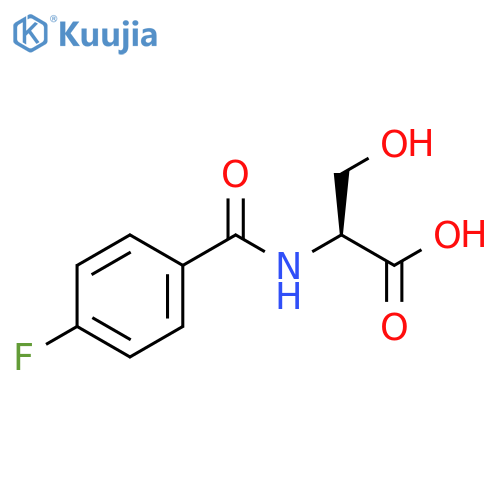 2-(4-fluorophenyl)formamido-3-hydroxypropanoic acid structure