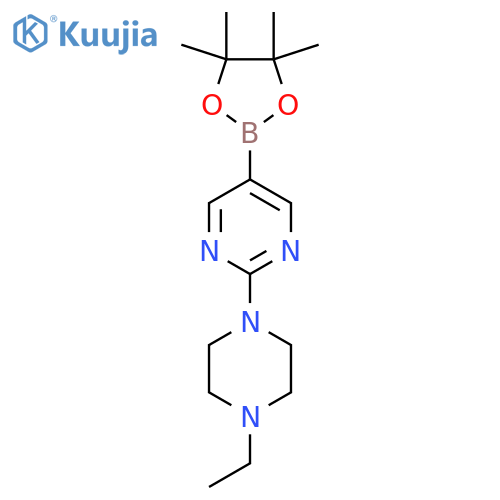 Pyrimidine, 2-(4-ethyl-1-piperazinyl)-5-(4,4,5,5-tetramethyl-1,3,2-dioxaborolan-2-yl)- structure
