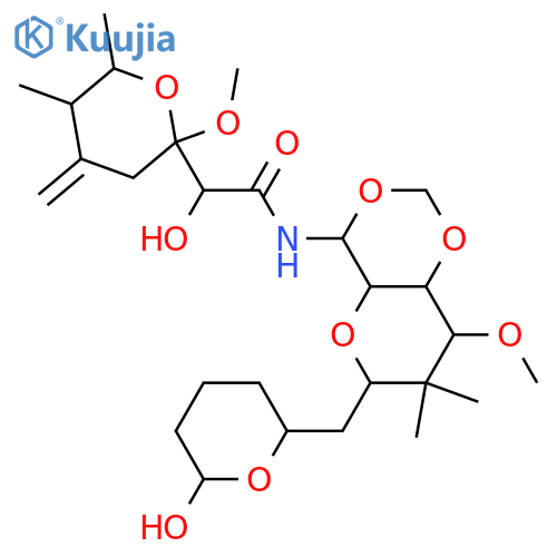 D-glycero-L-gulo-Dodecose,7,11-anhydro-2,3,4,6,8-pentadeoxy-12-C-[[(2S)-2-hydroxy-2-[(2R,5R,6R)-tetrahydro-2-methoxy-5,6-dimethyl-4-methylene-2H-pyran-2-yl]acetyl]amino]-8,8-dimethyl-9-O-methyl-10,12-O-methylene-,(12S)- structure