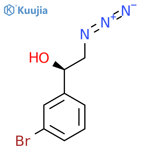 (1R)-2-azido-1-(3-bromophenyl)ethan-1-ol structure