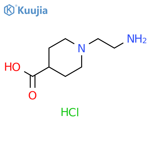 4-Piperidinecarboxylic acid, 1-(2-aminoethyl)-, hydrochloride (1:2) structure