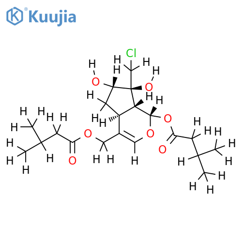 (1S,5S,7S,8S,9S)-10-chloro-7-hydroxy-1,11-diisovaleroxy-5,6-dihydrovaltrate chlorohydrin structure