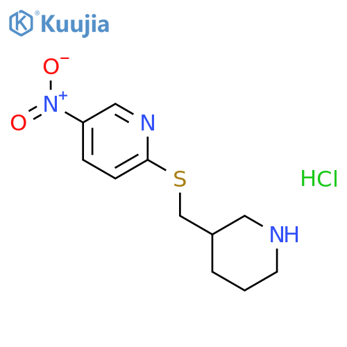 5-Nitro-2-((piperidin-3-ylmethyl)thio)pyridine hydrochloride structure