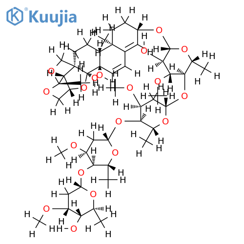 stauntogenin B 3-O-alpha-L-cymaropyranosoyl-(1?4)-beta-D-cymaropyranosoyl-(1?4)-beta-D-cymaropyranosoyl-(1?4)-beta-D-thevetopyranoside structure