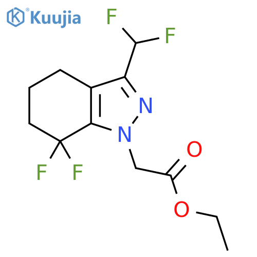 Ethyl 2-(3-(difluoromethyl)-7,7-difluoro-4,5,6,7-tetrahydro-1H-indazol-1-yl)acetate structure