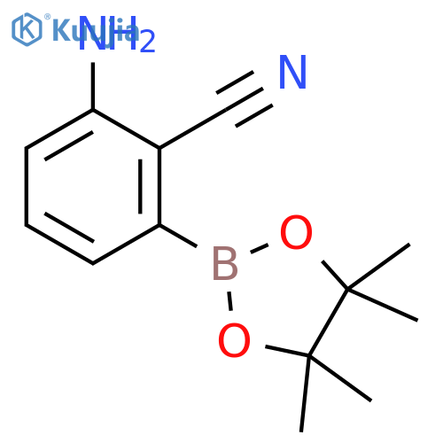 2-amino-6-(tetramethyl-1,3,2-dioxaborolan-2-yl)benzonitrile structure