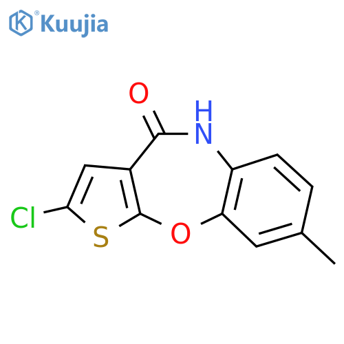 2-chloro-8-methyl-5H-thieno[2,3-b][1,5]benzoxazepin-4-one structure