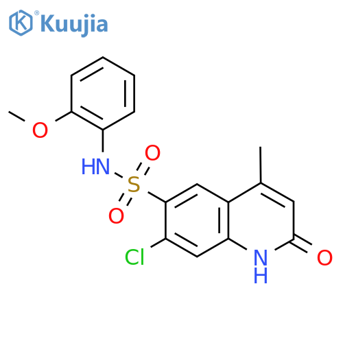 7-Chloro-N-(2-methoxyphenyl)-4-methyl-2-oxo-1,2-dihydroquinoline-6-sulfonamide structure