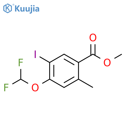 4-Difluoromethoxy-5-iodo-2-methyl-benzoic acid methyl ester structure