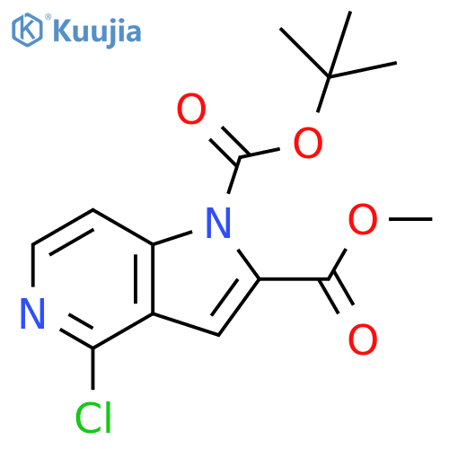 1-tert-butyl 2-methyl 4-chloro-1H-pyrrolo[3,2-c]pyridine-1,2-dicarboxylate structure