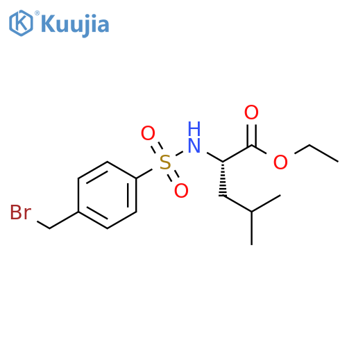 Ethyl (2S)-2-({4-(bromomethyl)phenylsulfonyl}amino)-4-methylpentanoate structure