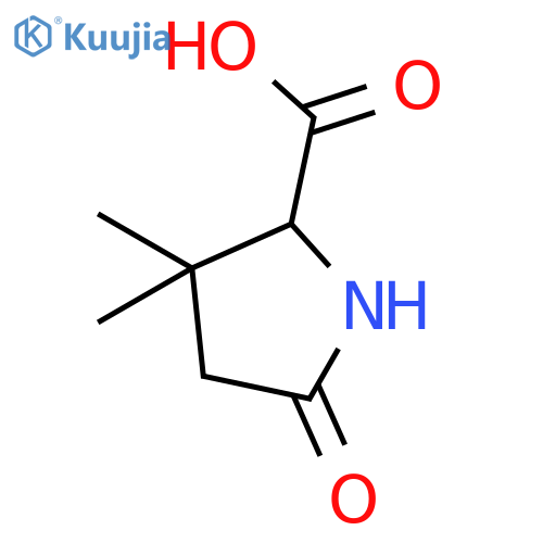 3,3-dimethyl-5-oxopyrrolidine-2-carboxylic acid structure