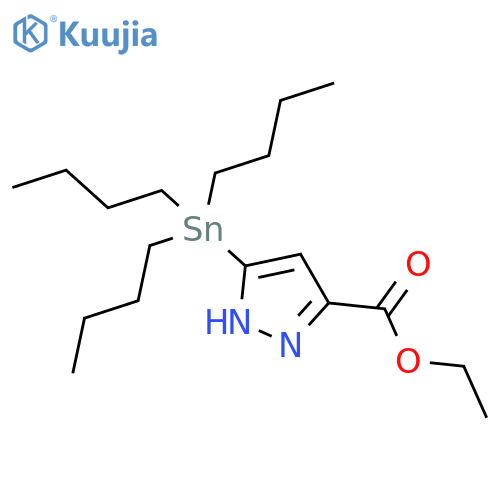5-Tributylstannyl-1H-pyrazole-3-carboxylic acid ethyl ester structure