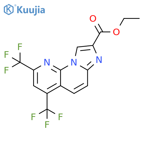 Ethyl 2,4-bis(trifluoromethyl)imidazo[1,2-a][1,8]naphthyridine-8-carboxylate structure