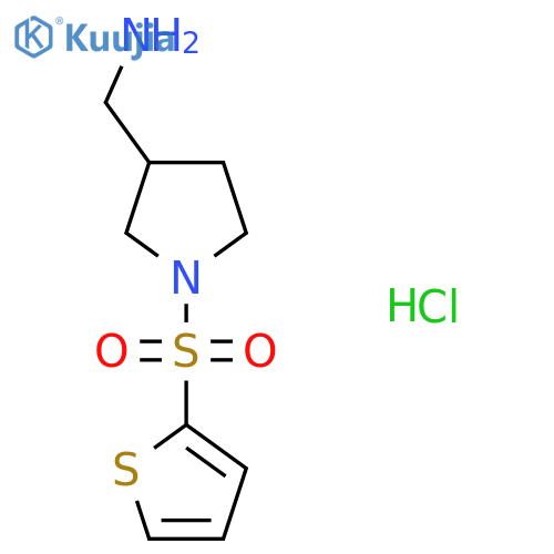 1-(thiophene-2-sulfonyl)pyrrolidin-3-ylmethanamine hydrochloride structure