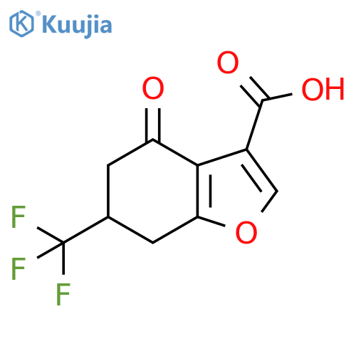 4-Oxo-6-trifluoromethyl-4,5,6,7-tetrahydro-benzofuran-3-carboxylic acid structure