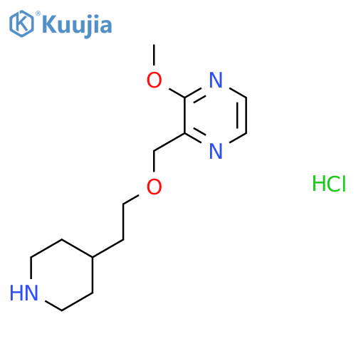 2-Methoxy-3-((2-(piperidin-4-yl)ethoxy)methyl)pyrazine hydrochloride structure