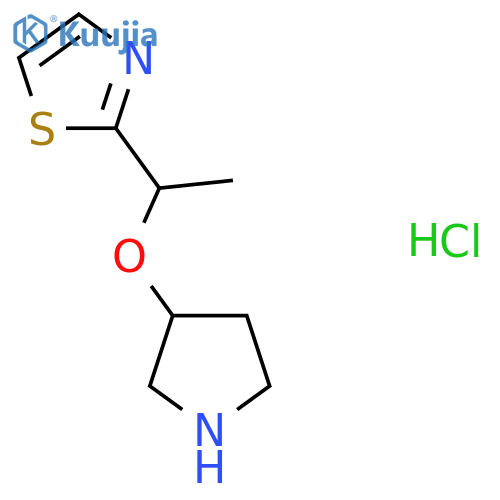 2-(1-(Pyrrolidin-3-yloxy)ethyl)thiazole hydrochloride structure