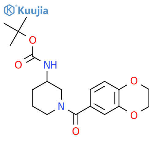 Tert-butyl (1-(2,3-dihydrobenzo[b][1,4]dioxine-6-carbonyl)piperidin-3-yl)carbamate structure