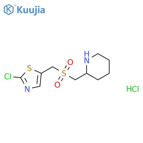 2-Chloro-5-(((piperidin-2-ylmethyl)sulfonyl)methyl)thiazole hydrochloride structure