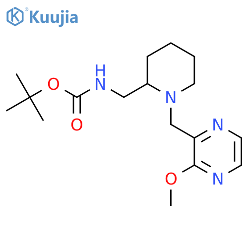 Tert-butyl ((1-((3-methoxypyrazin-2-yl)methyl)piperidin-2-yl)methyl)carbamate structure