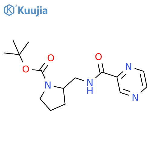 Tert-Butyl 2-((pyrazine-2-carboxamido)methyl)pyrrolidine-1-carboxylate structure