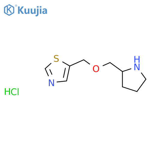 5-((Pyrrolidin-2-ylmethoxy)methyl)thiazole hydrochloride structure