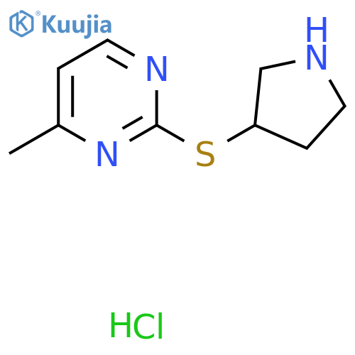 4-methyl-2-(pyrrolidin-3-ylsulfanyl)pyrimidine hydrochloride structure