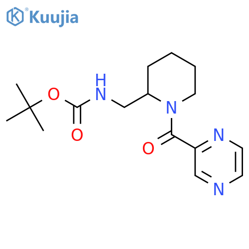 Tert-butyl ((1-(pyrazine-2-carbonyl)piperidin-2-yl)methyl)carbamate structure