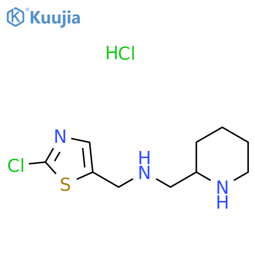 N-[(2-Chloro-1,3-thiazol-5-yl)methyl]-1-piperidin-2-ylmethanamine;hydrochloride structure