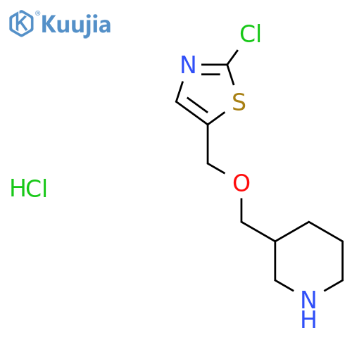 2-Chloro-5-((piperidin-3-ylmethoxy)methyl)thiazole hydrochloride structure