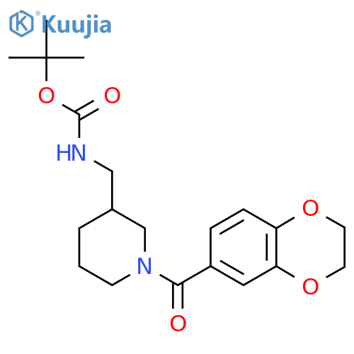 Tert-butyl ((1-(2,3-dihydrobenzo[b][1,4]dioxine-6-carbonyl)piperidin-3-yl)methyl)carbamate structure