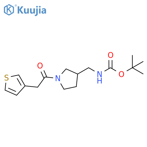 Tert-butyl ((1-(2-(thiophen-3-yl)acetyl)pyrrolidin-3-yl)methyl)carbamate structure