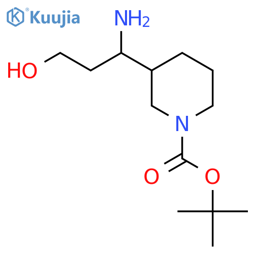 Tert-Butyl 3-(1-amino-3-hydroxypropyl)piperidine-1-carboxylate structure